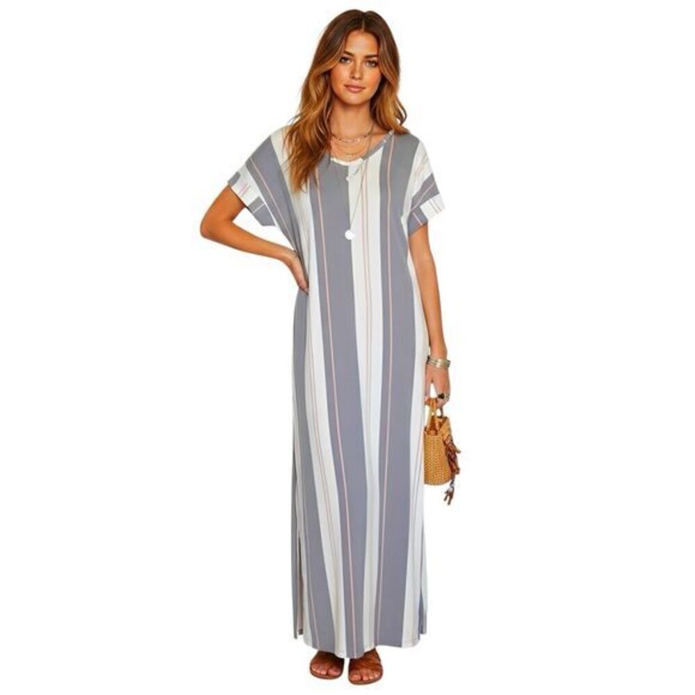 Lularoe Womens Dress Small Maxi Macy Striped Casual Modern Trendy Retro Spring